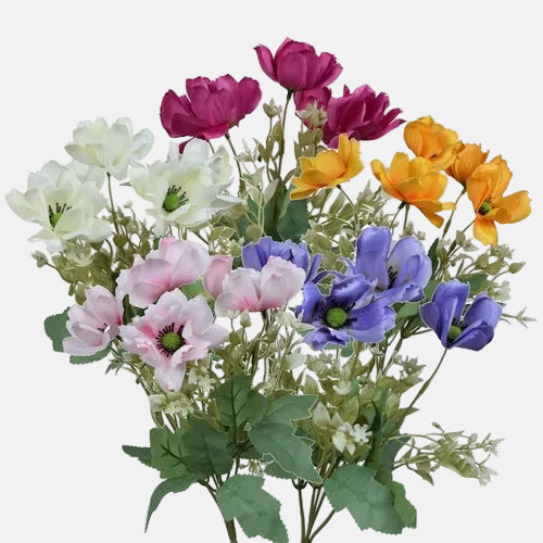 Anemone kunstlillekimp juhuslikku värvi 31 cm - Kunstlilled