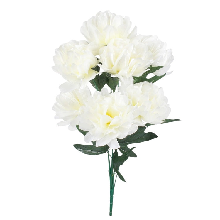 Dahlia kunstlillebukett kreemjas-kollane 70 cm - Kunstlilled