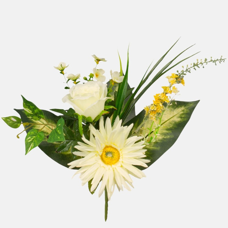 Tume kreemjas gerbera roosi kunstlillebukett 39 cm - Kunstlilled