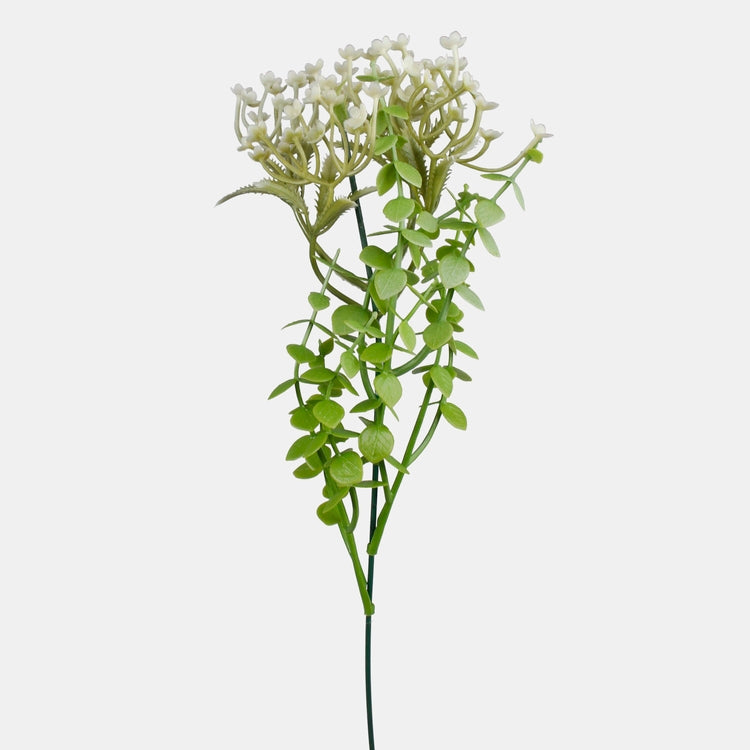 Valgete marjadega kunstoks 48 cm - Kunstlilled
