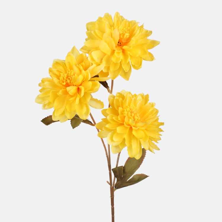 Kollane daalia kunstlill 3 tk 64 cm - Kunstlilled