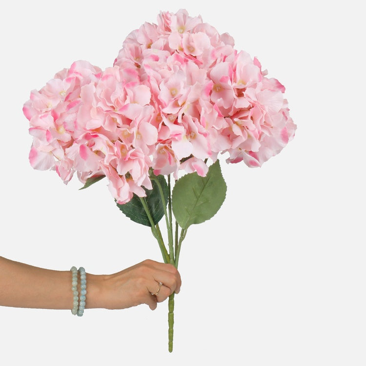 Roosa hortensia kunstlillekimp 50 cm - Kunstlilled