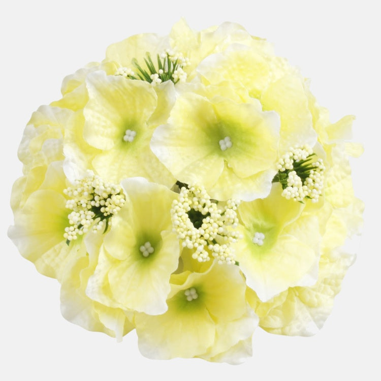 Yellow Hortensia kunstlillepea Ø16 cm - Kunstlilled