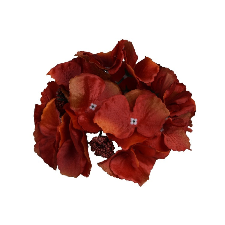 Hortensia kunstlillepea punakasoranž Ø17 cm - Kunstlilled