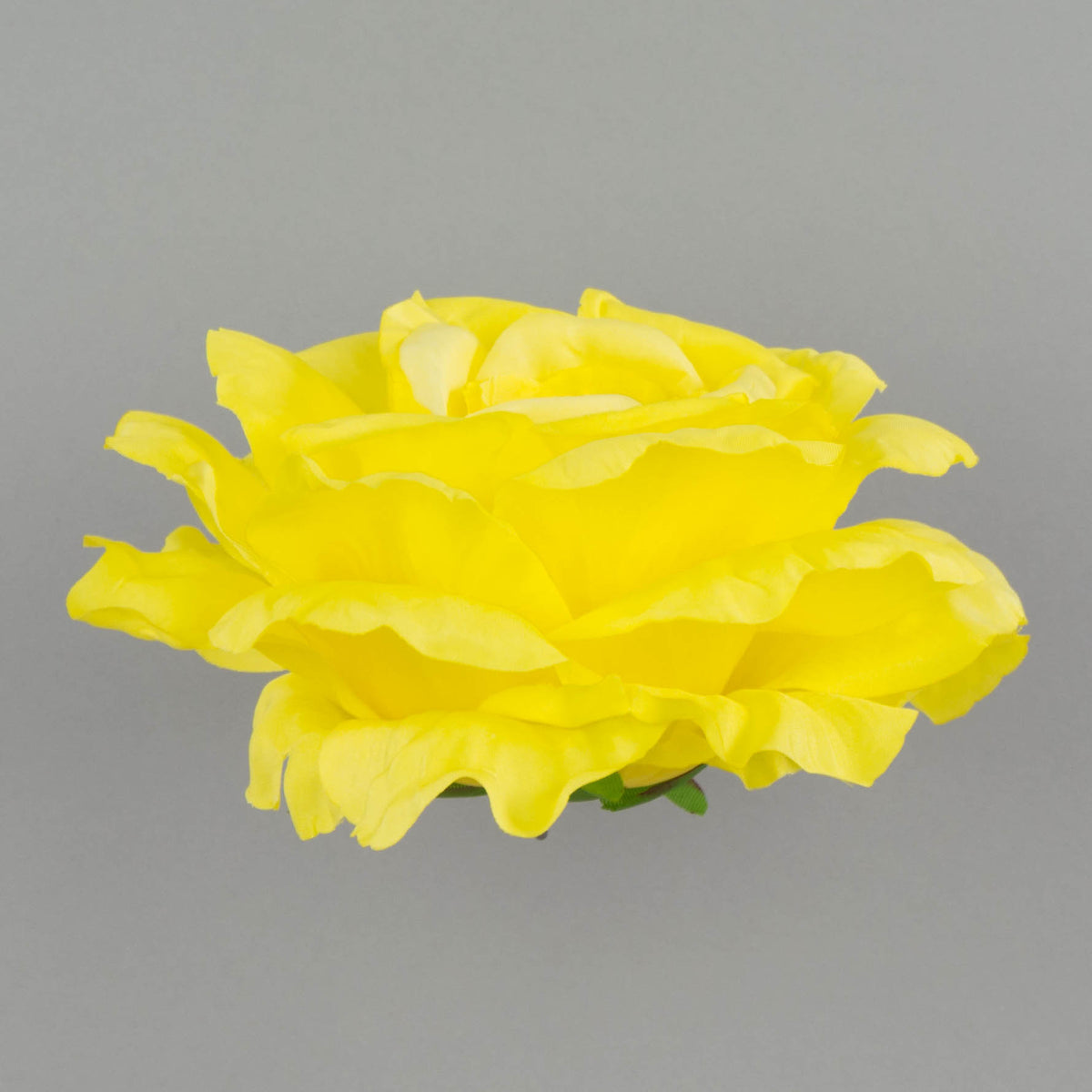 Keltainen tekoruusun kukkapää, 8 cm