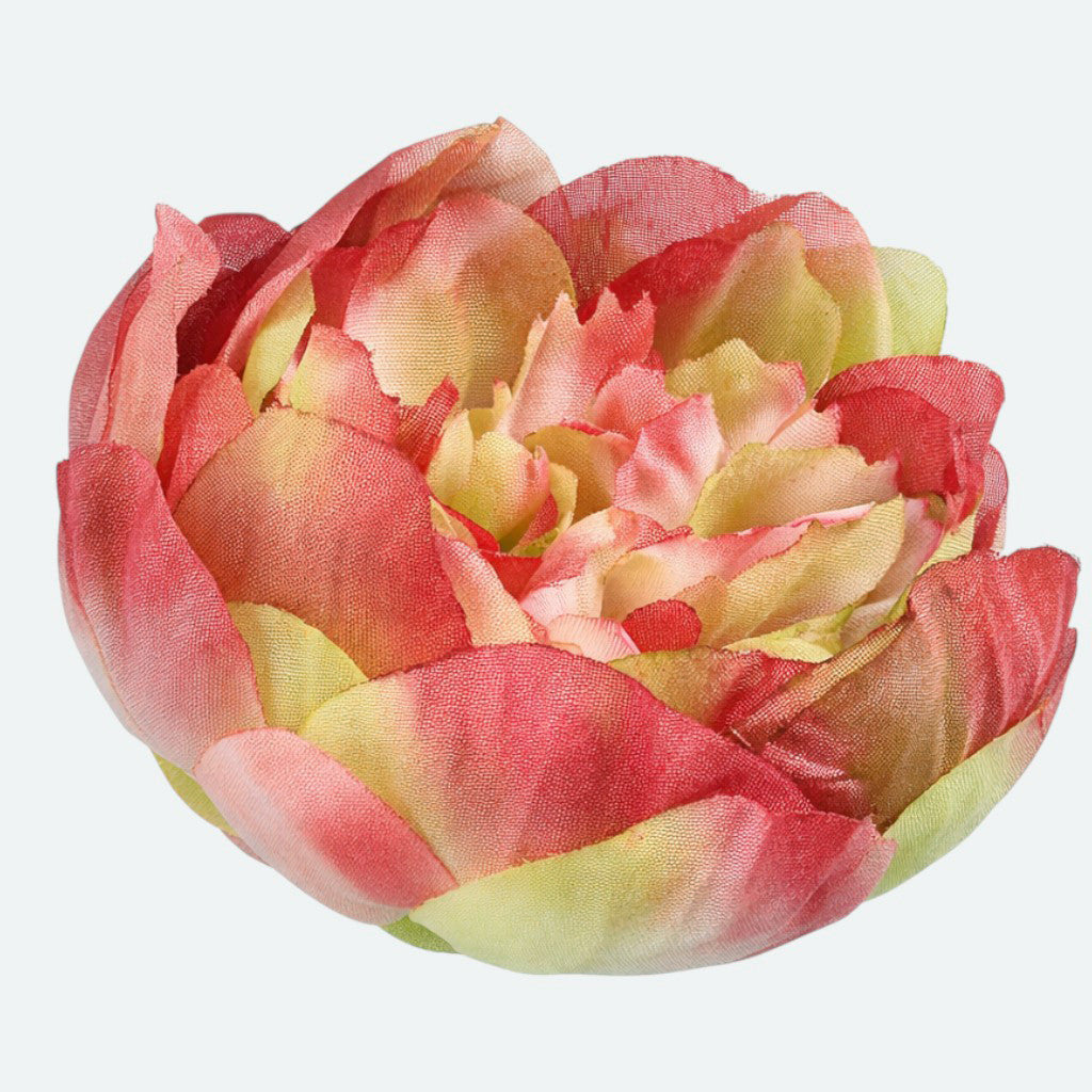 Kerma/vaalea/vihreä/malva tekopionin kukkapää, 8 cm