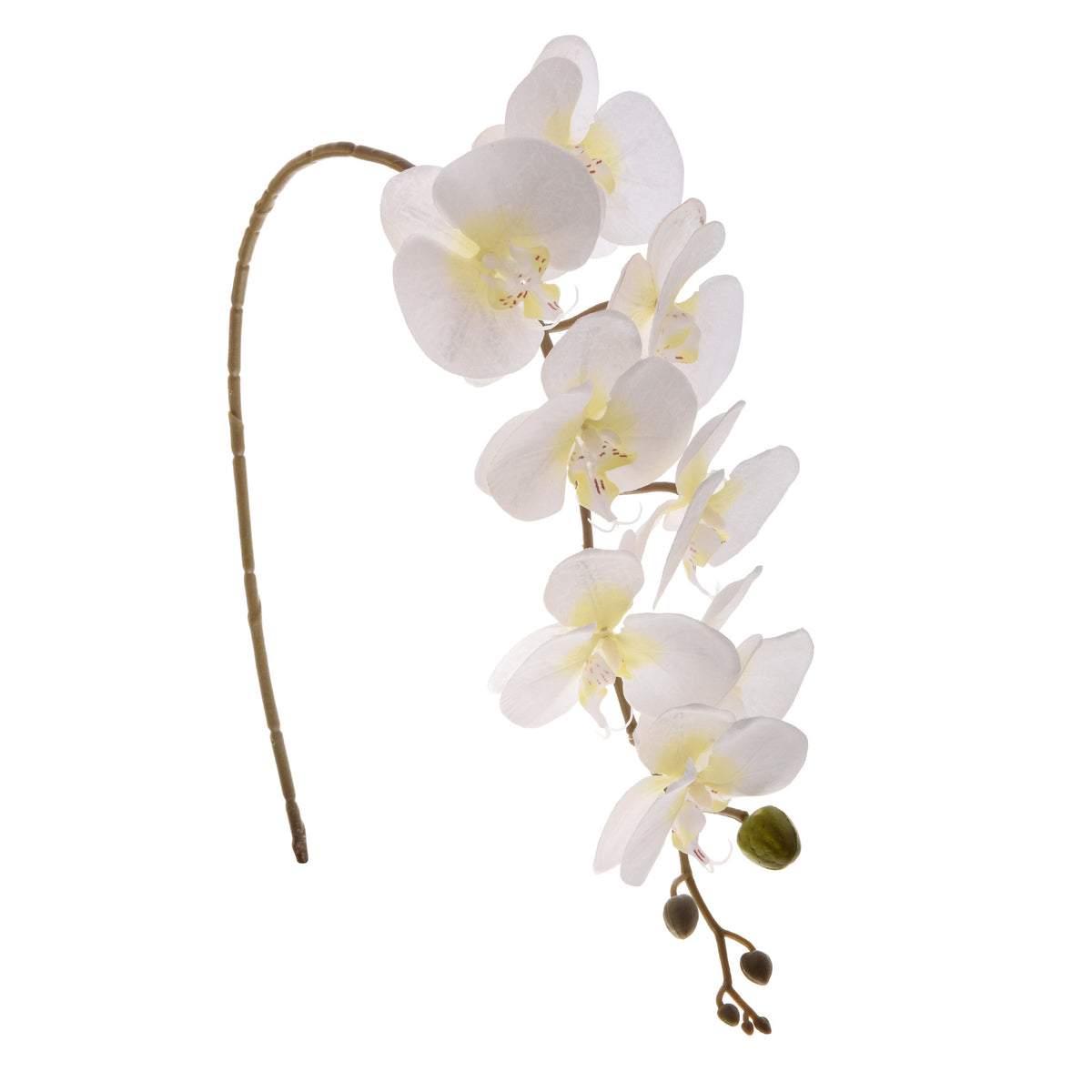 Kermanvärinen tekoorkidean kukkavarsi, satiini, 92 cm