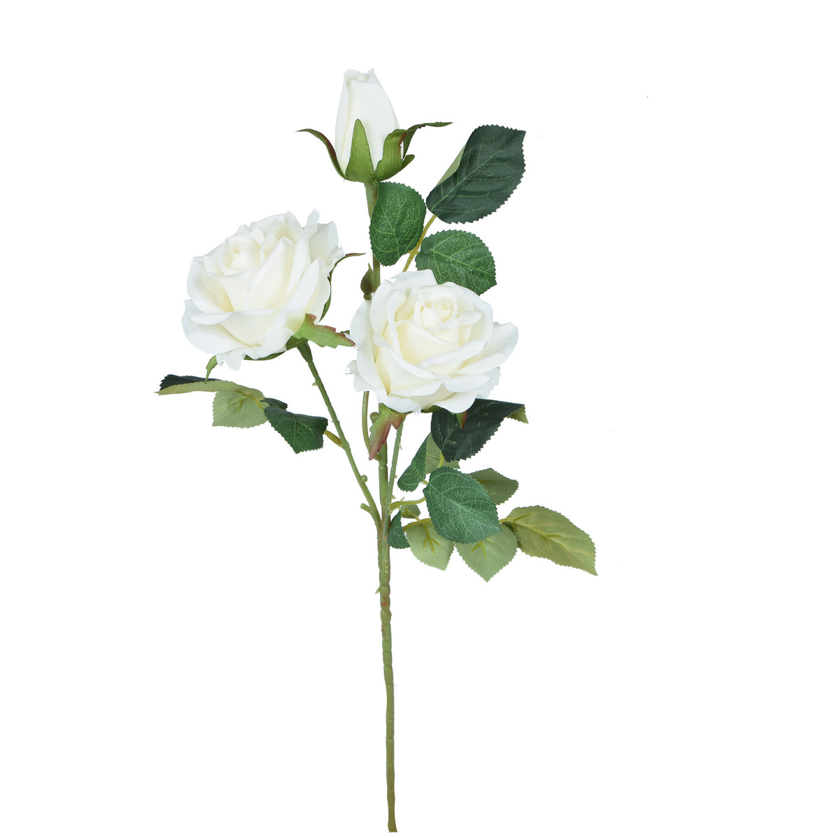 Kermanvärinen tekoruusun kukkavarsi, 58 cm