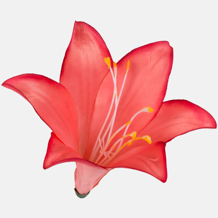 Satiinliilia kunstlillepea korallpunane 16 cm - Kunstlilled