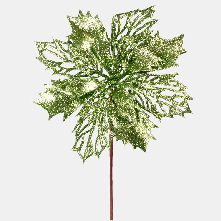 Roheline sädelev jõulutähe kunstlill 17 cm - Kunstlilled