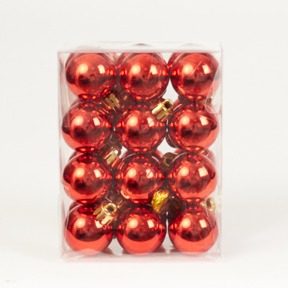 Punainen joulukoriste, 3 cm, 24 kpl / pakkaus