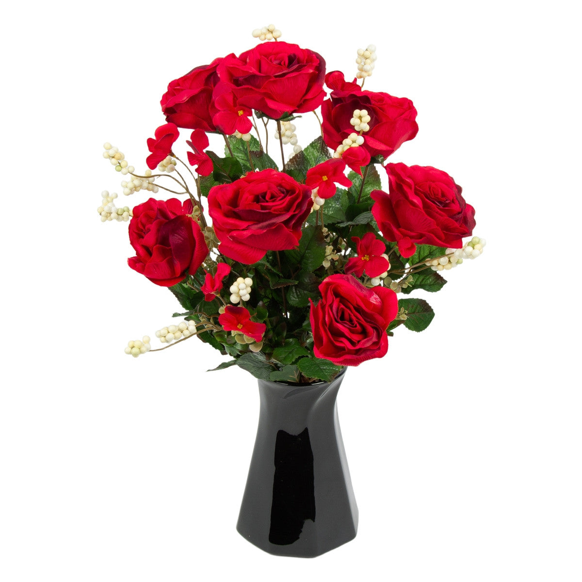 Punainen/musta tekoruusun kimppu