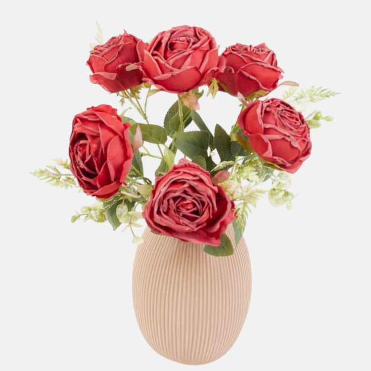 Punase roosi kunstlillekimp 41 cm - Kunstlilled