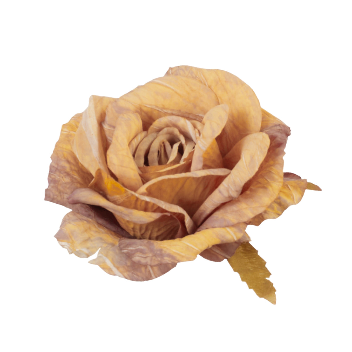 Ruskea tekoruusun kukkapää, 11 cm