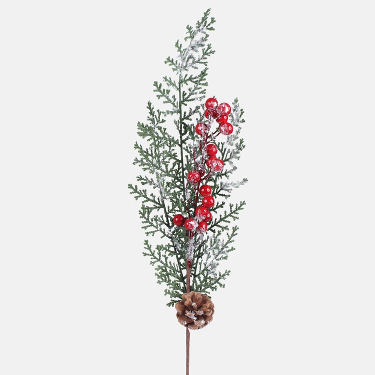 Härmas kuusepuu marjade ja käbidega 68 cm - Kunstlilled