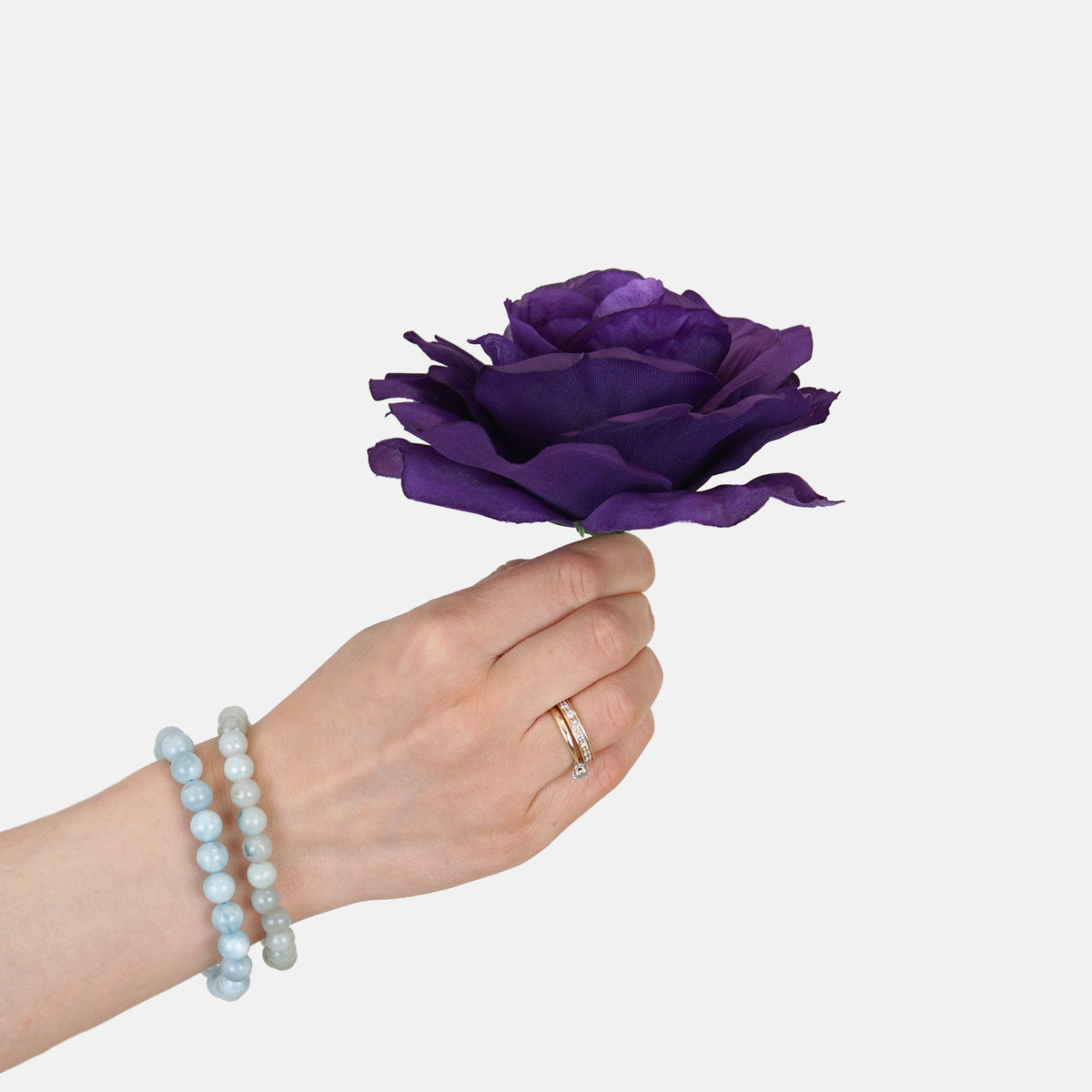 Tumma violetti tekoruusun kukkapää, 12 cm