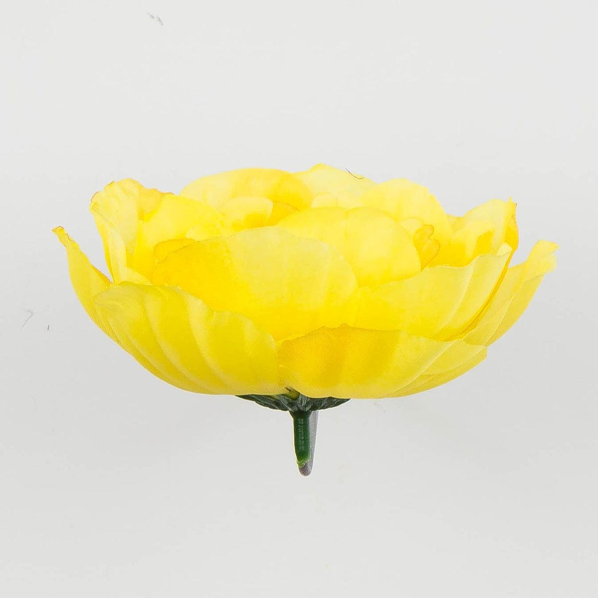 Vaalea keltainen tekopionin kukkapää, 6 cm, 12 kpl