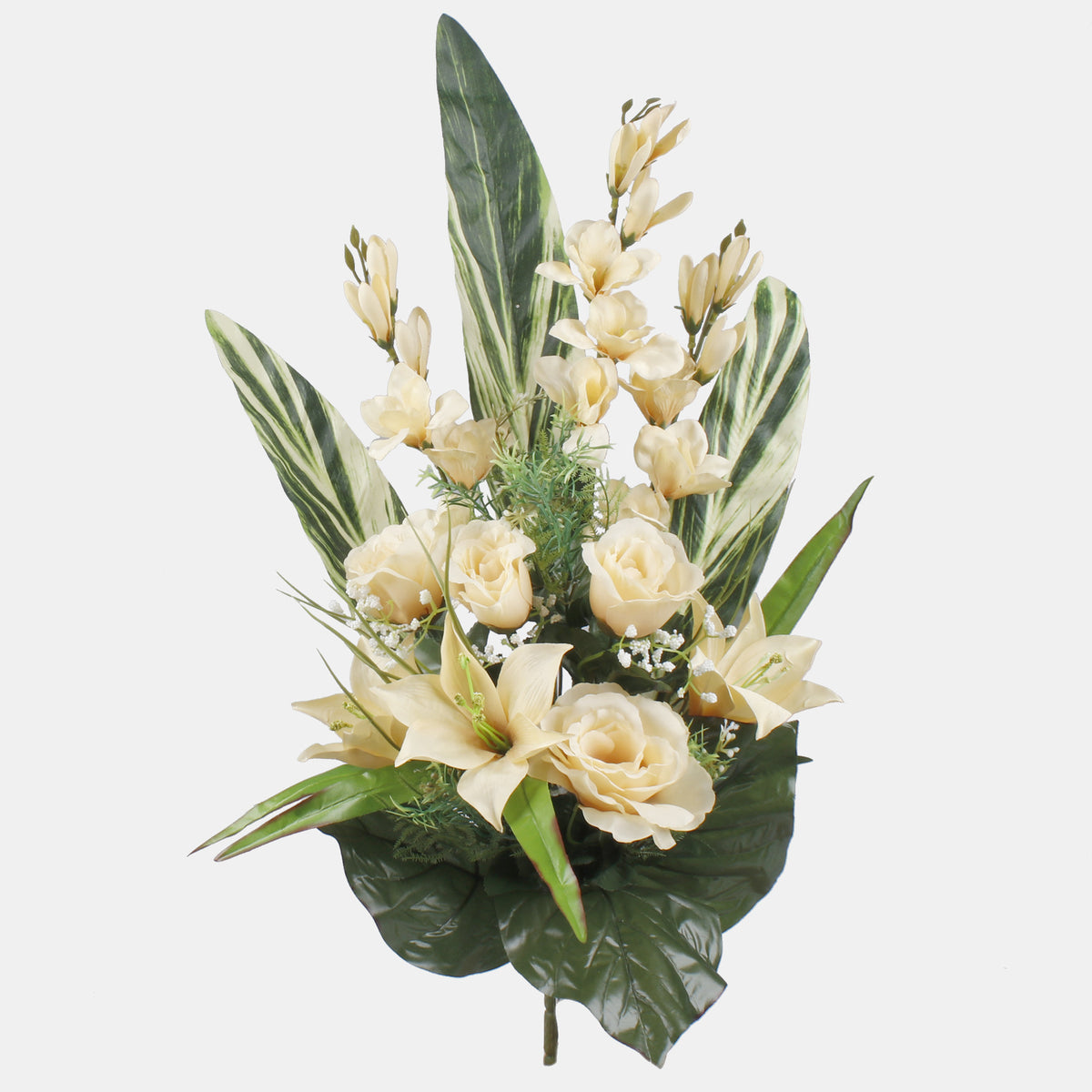 Vaalea oranssi tekoruusun kimppu, 68 cm