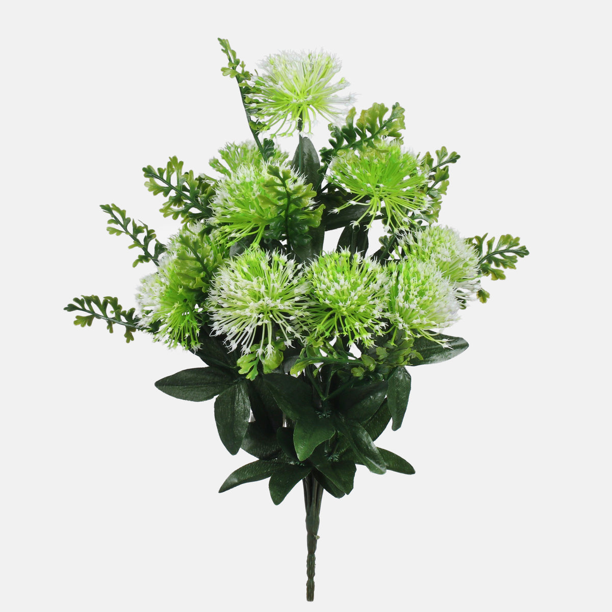 Vaalea/vihreä/valkoinen tekoohdakkeen kimppu, 34 cm