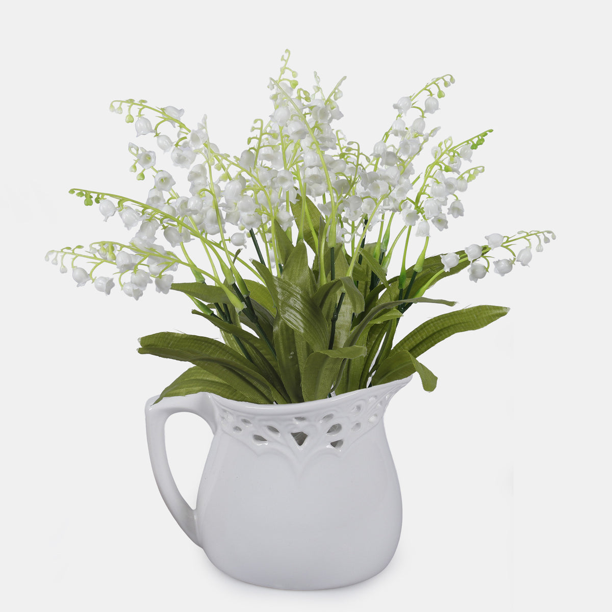 Valkoinen kielo – tekokukkakimppu, 30 cm