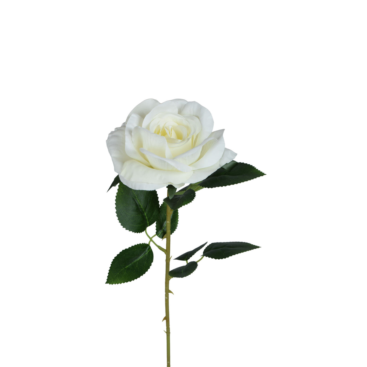 Valkoinen tekoruusun kukkavarsi, 63 cm