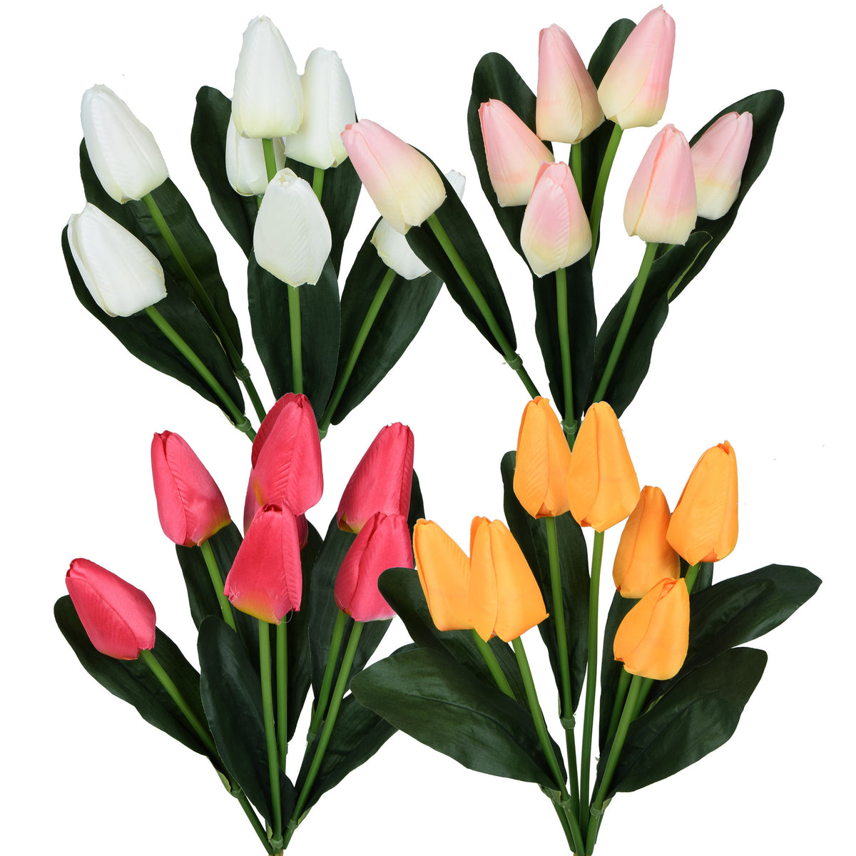 Värilajitelma tekotulppaanin kimppu, 44 cm
