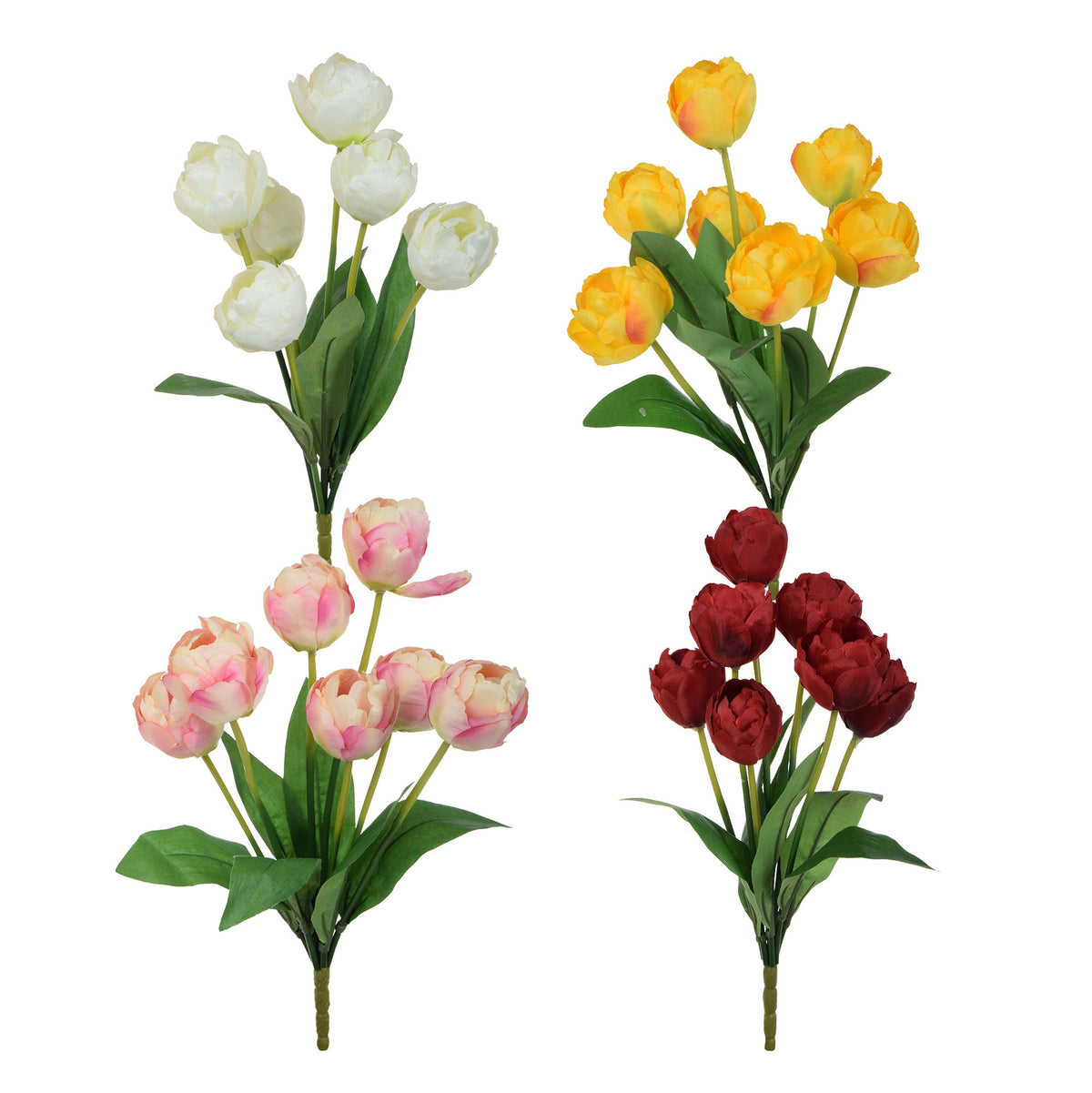 Värilajitelma tekotulppaanin kimppu, 46 cm