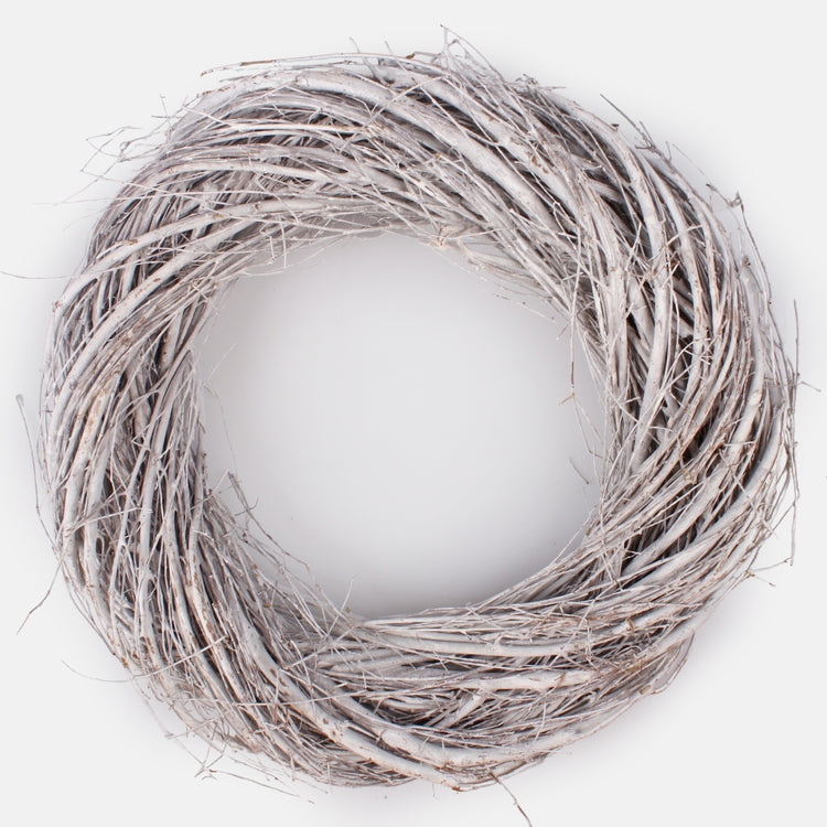 Valge rustikaalne pärg 35 cm - Kunstlilled