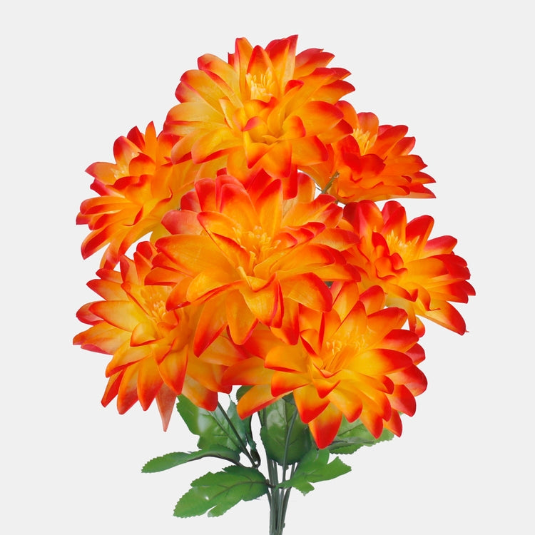 Dahlia kunstlillebukett oranžikaspunane serv 50 cm - Kunstlilled