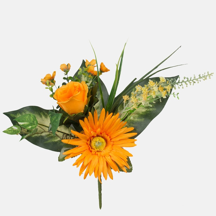 Gerbera roosi kunstlillekimp oranžikaskollane 39 cm - Kunstlilled