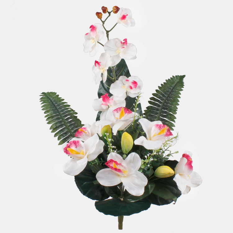 Kreemjaskollane orhidee kunstlillebukett 68 cm - Kunstlilled