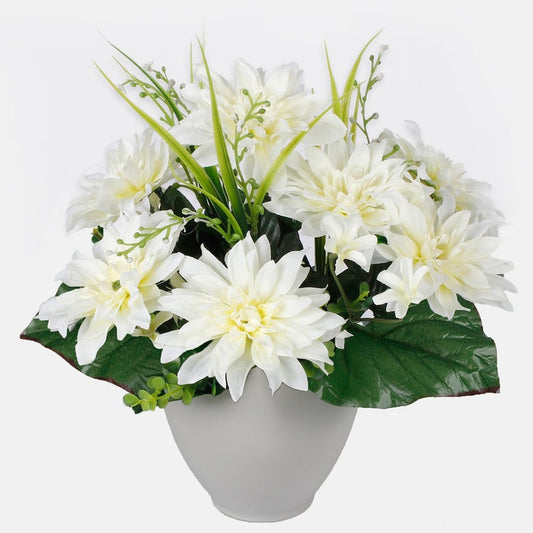 Kreemjas daalia kunstlillebukett 36 cm - Kunstlilled
