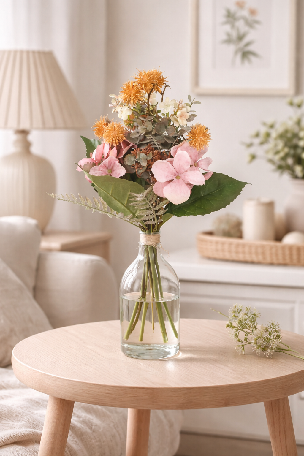 Roosa Hortensia kunstlillekimp 39 cm - Kunstlilled