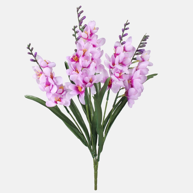 Lila freesia kunstlillekimp 51 cm - Kunstlilled
