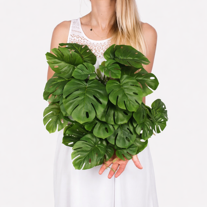 Roheline rippuv Tai monstera trollilehe kunsttaim 55 cm