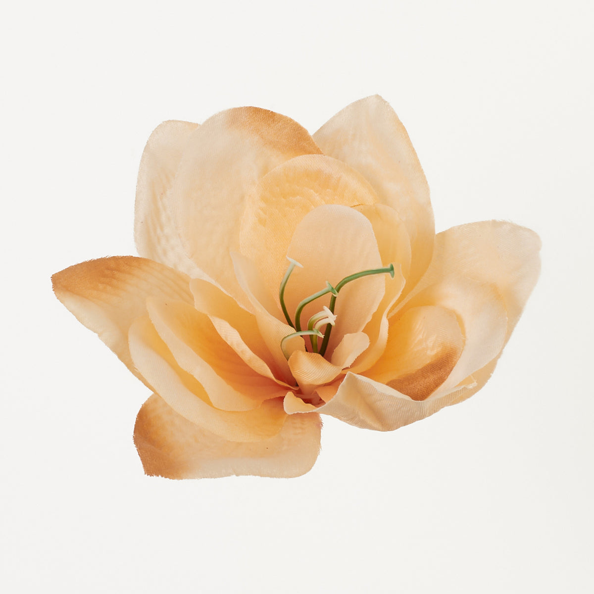 Beige tekokukkapää, satiini, 9 cm, 12 kpl