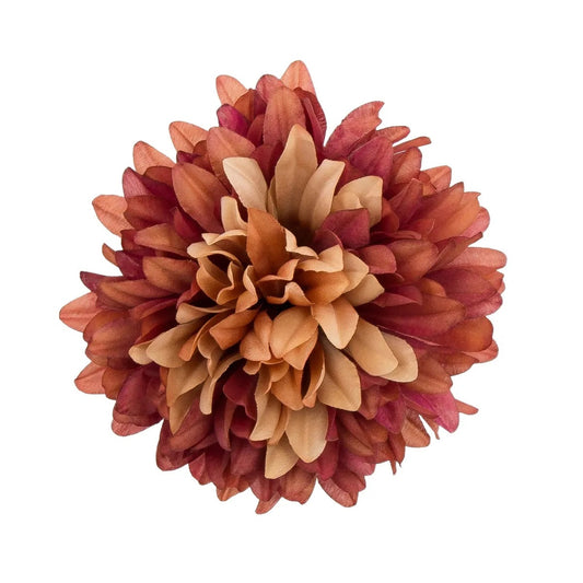 Beige/viininpunainen tekokrysanteemin kukkapää, 13 cm