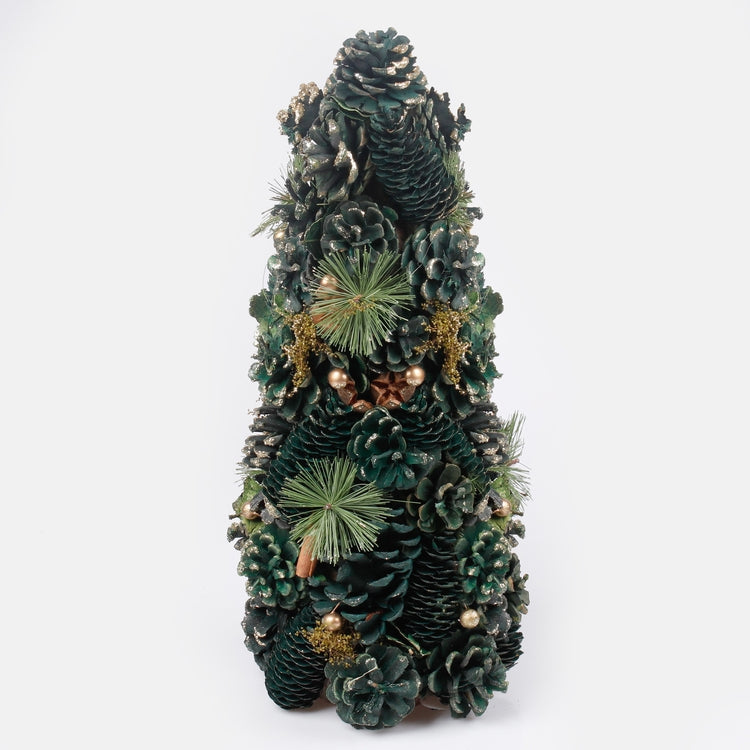 Käbikuusk tumeroheline-kuldne 43 cm - Kunstlilled