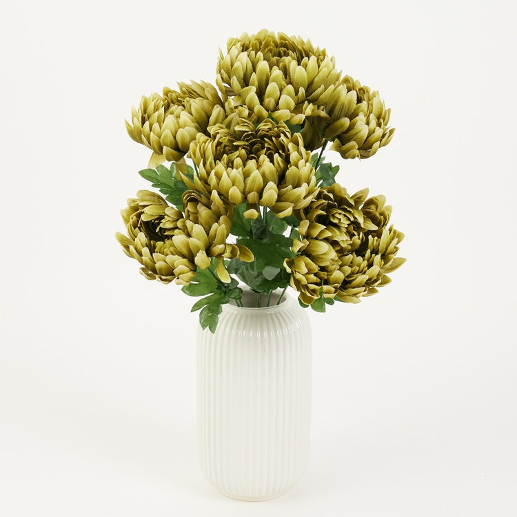 Rohelise krüsanteemiga kunstlillekimp 45 cm - Kunstlilled