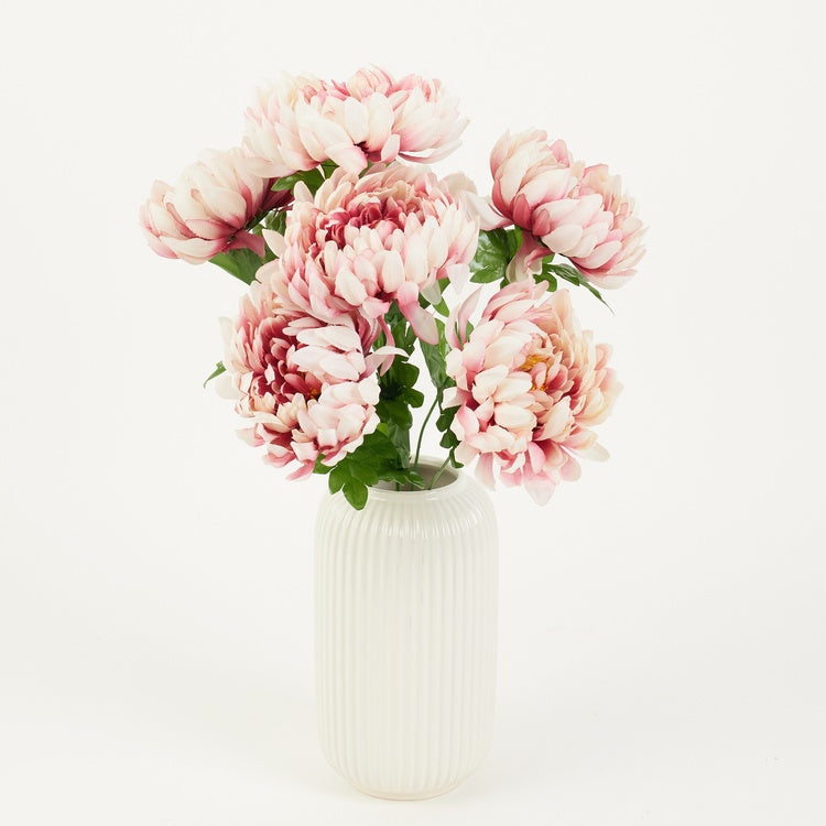 Roosa krüsanteemiga kunstlillekimp 45 cm - Kunstlilled