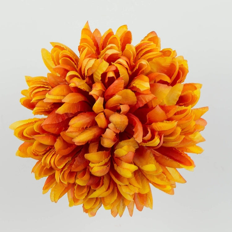 Oranž krüsanteem kunstlillepupp Ø14 cm - Kunstlilled