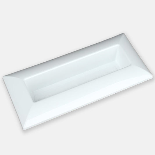 Valgest opaalist sädelevast plastikust lillekast 40 cm - Kunstlilled