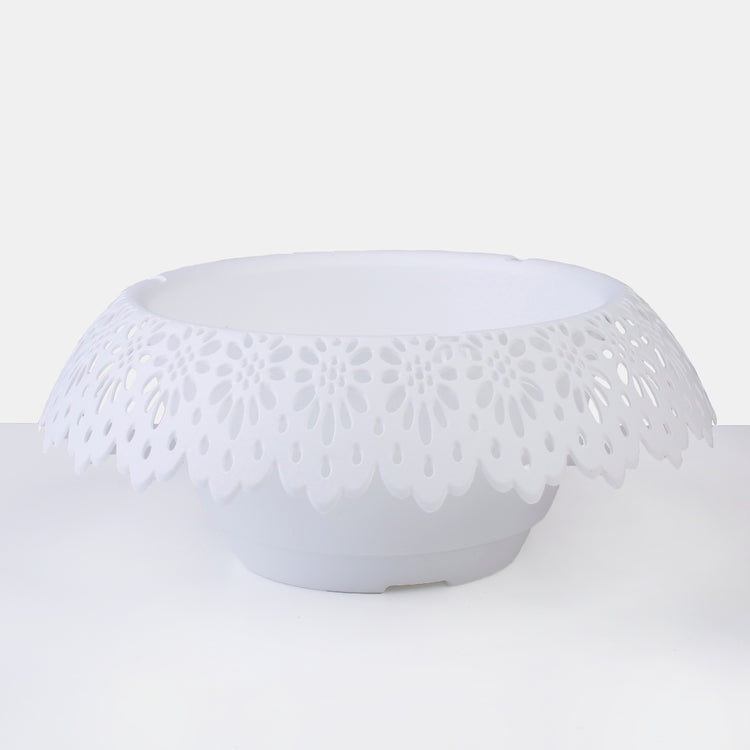 Valge lahtise mustriga lillepott Ø20 cm - Kunstlilled