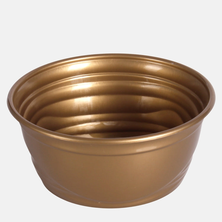 Kullavärvi plastikust lillepott Ø21 cm - Kunstlilled