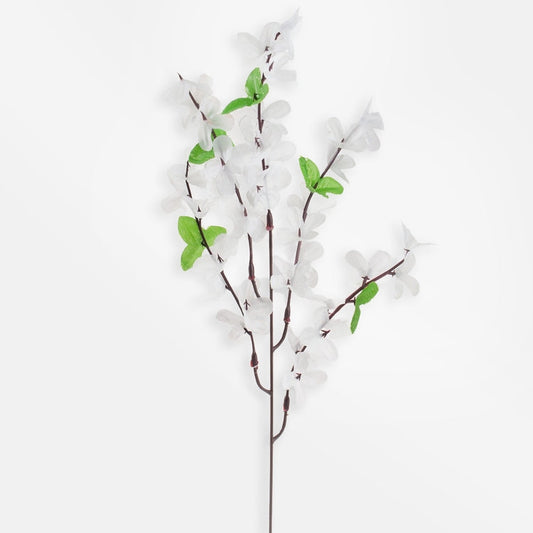 Valge forsüütia kunstlilleoks 51 cm - Kunstlilled