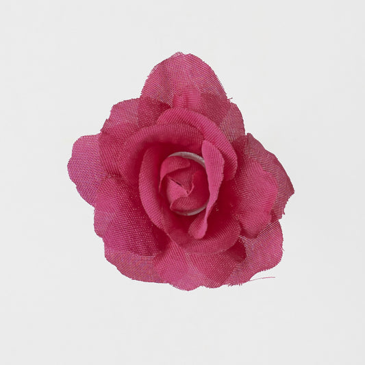 Fuksianvärinen tekoruusun kukkapää, 2.5 cm, 12 kpl