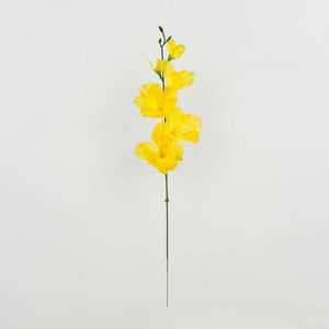 Keltainen/vihreä gladiolus – tekokukka, 12 kpl