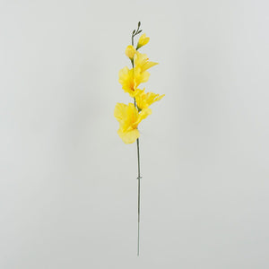 Keltainen/oranssi/vihreä gladiolus – tekokukka, 12 kpl