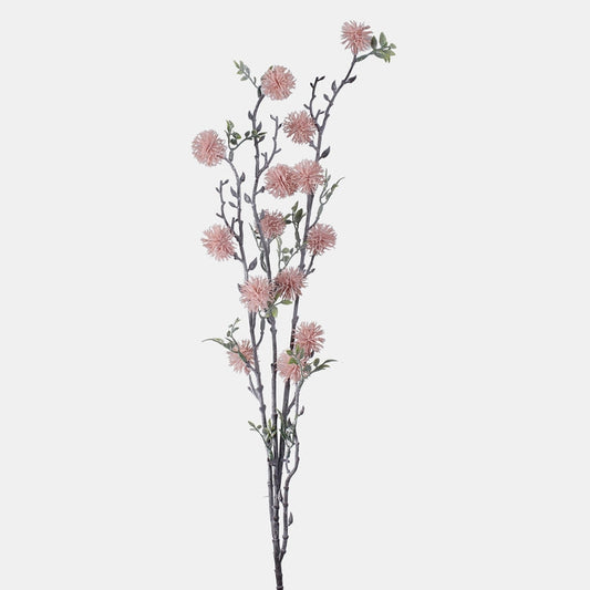 Roosa nööbipõõsa kunstlilleoks 92 cm - Kunstlilled
