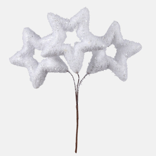 Valge tähekaunistus 17 cm - Kunstlilled